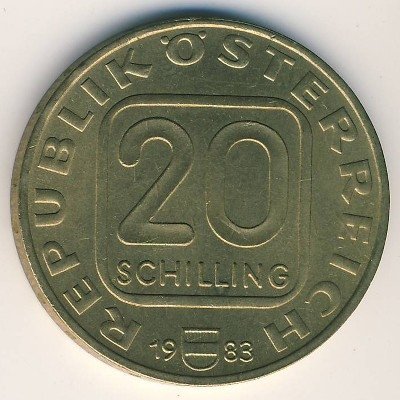 Австрия 20 шиллингов 1983 год