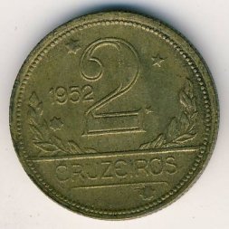 Бразилия 2 крузейро 1952 год