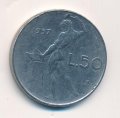 Италия 50 лир 1957 год - Вулкан