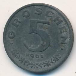Австрия 5 грошей 1961 год