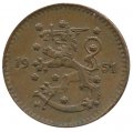 Финляндия 1 марка 1951 год (медь)