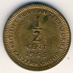 Восточные Карибы 1/2 цента 1955 год
