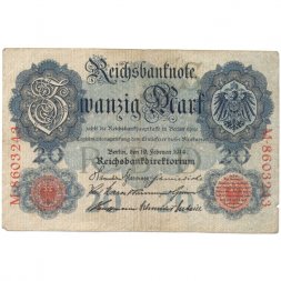Германия 20 марок 1914 год - F