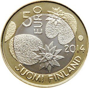 Финляндия 5 евро 2014 год - Северная природа - Дикая природа
