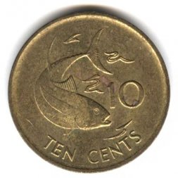 Сейшелы 10 центов 1982 год
