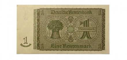 Германия 1 рентная марка 1937 год - узкий номер - частная типография - АU