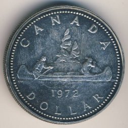 Канада 1 доллар 1972 год - Каноэ (Ag)