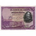 Испания 50 песет 1928 год - Диего Веласкес. Картина «Сдача Бреды» - UNC