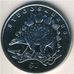 Монета Сьерра-Леоне 1 доллар 2006 год - Стегозавр