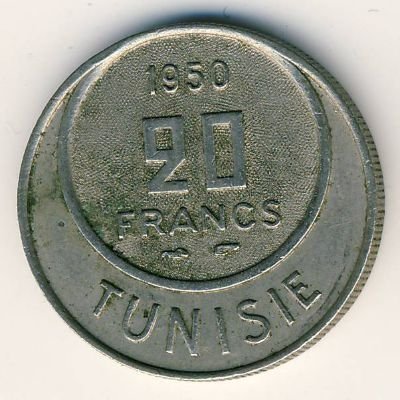 Тунис 20 франков 1950 год