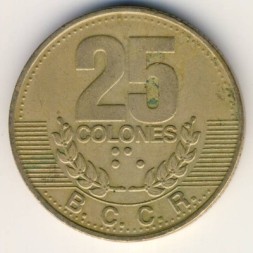 Монета Коста-Рика 25 колон 1995 год
