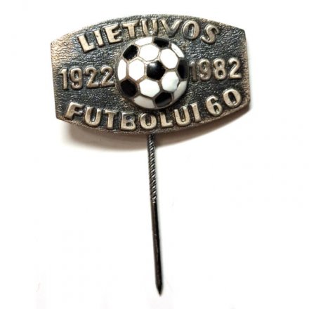 Значок-иголка Lietuvos futbolui 60. 1922-1982. Литовский футбол 60 лет