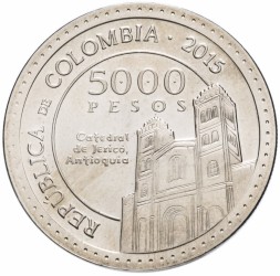 Колумбия 5000 песо 2015 год - Лаура Святой Екатерины Сиенской