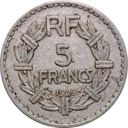 Франция 5 франков 1949 год (без отметки МД)