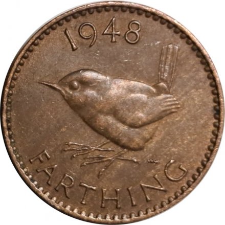 Великобритания 1 фартинг 1948 год - Крапивник