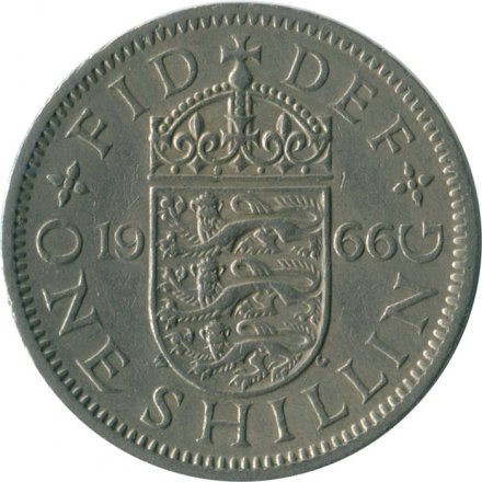 Великобритания 1 шиллинг 1966 год - Английский герб