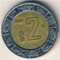 Мексика 2 песо 2002 год - Хохлатый сокол