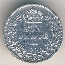 Великобритания 6 пенсов 1887 год