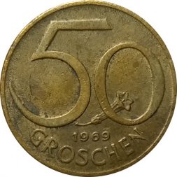 Австрия 50 грошей 1969 год