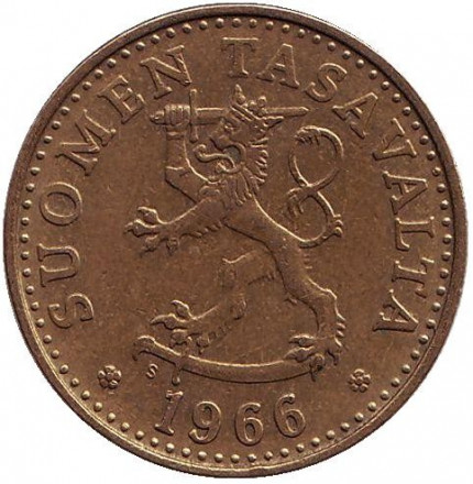 Финляндия 20 пенни 1966 год - Герб