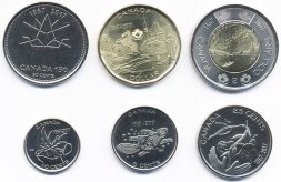Набор из 6 монет Канады 2017 год - 150 лет Конфедерации Канада