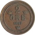 Швеция 2 эре 1897 год - Король Оскар II