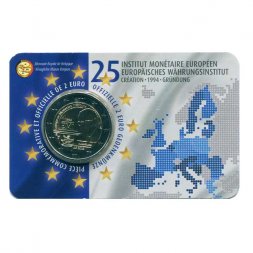 Бельгия 2 евро 2019 год - 25-летие Европейского валютного института (EMI)