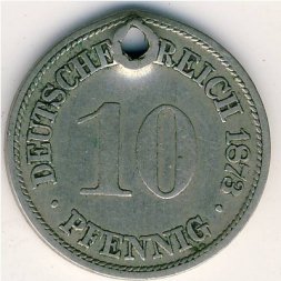 Германия 10 пфеннигов 1873 год