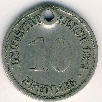 Германия 10 пфеннигов 1873 год