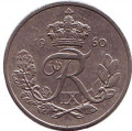 Дания 10 эре 1960 год - Фредерик IX (старый тип)