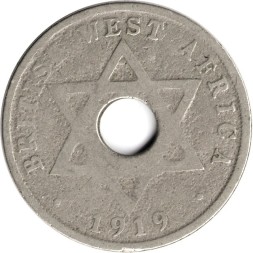 Британская Западная Африка 1 пенни 1919 год