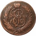 1 копейка 1788 ММ год Екатерина II (1762 - 1796) - перечекан, D-30мм - VF