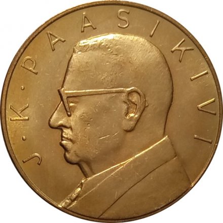 Памятный жетон Финляндия. Финский текст. 1966 год - Юхо Кусти Паасикиви