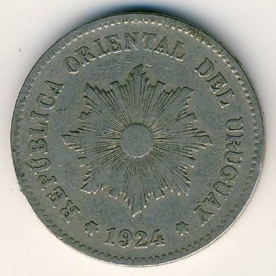 Уругвай 5 сентесимо 1924 год