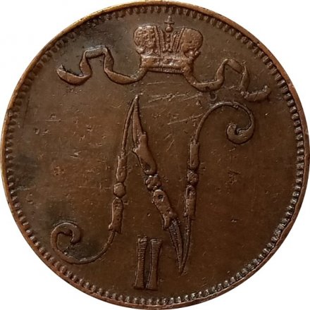 Финляндия 5 пенни 1905 год - VF+