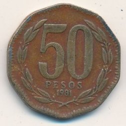 Чили 50 песо 1981 год