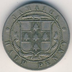 Ямайка 1/2 пенни 1916 год