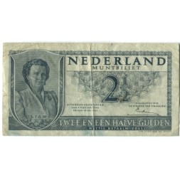 Нидерланды 2 1/2 гульдена 1949 год - Королева Юлиана - F-VF
