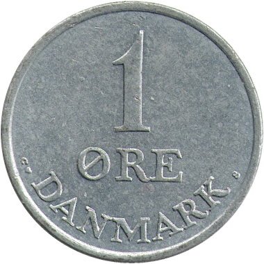 Дания 1 эре 1971 год - Король Фредерик IX