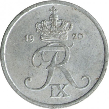 Дания 2 эре 1970 год - Король Фредерик IX