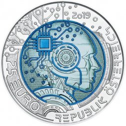Австрия 25 евро 2019 год - Искусственный интеллект