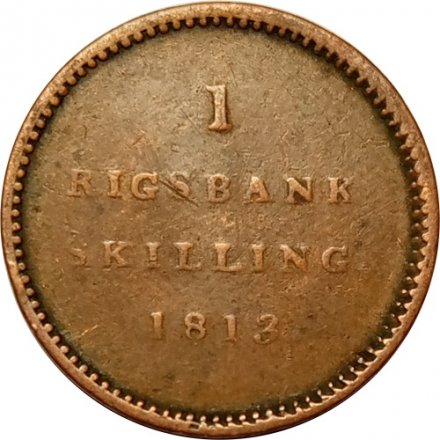 Дания 1 ригсбанкскиллинг 1813 год