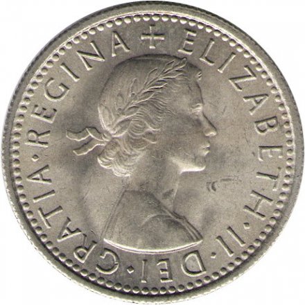 Великобритания 6 пенсов 1967 год