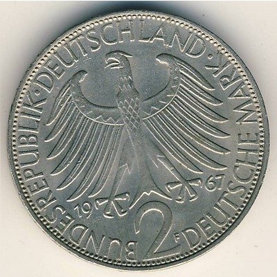 ФРГ 2 марки 1967 год