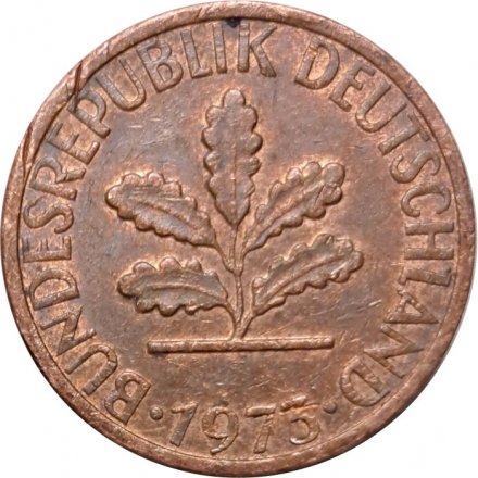 ФРГ 1 пфенниг 1973 год (J)