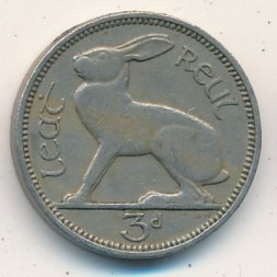 Ирландия 3 пенса 1950 год