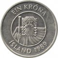 Исландия 1 крона 1989 год - Треска