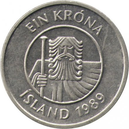 Исландия 1 крона 1989 год - Треска