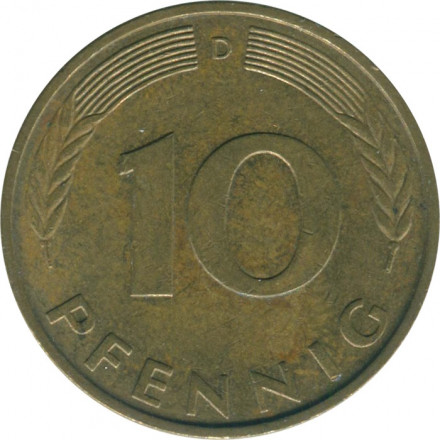 ФРГ 10 пфеннигов 1991 год (D)