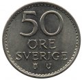Швеция 50 эре 1963 год - Король Густав VI Адольф